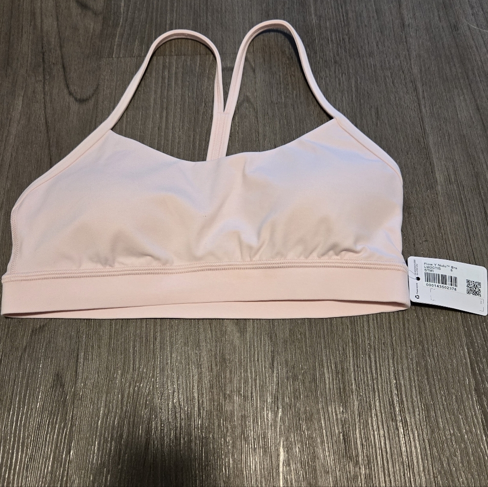 Lululemon strawberry milkshake flow y bra 8